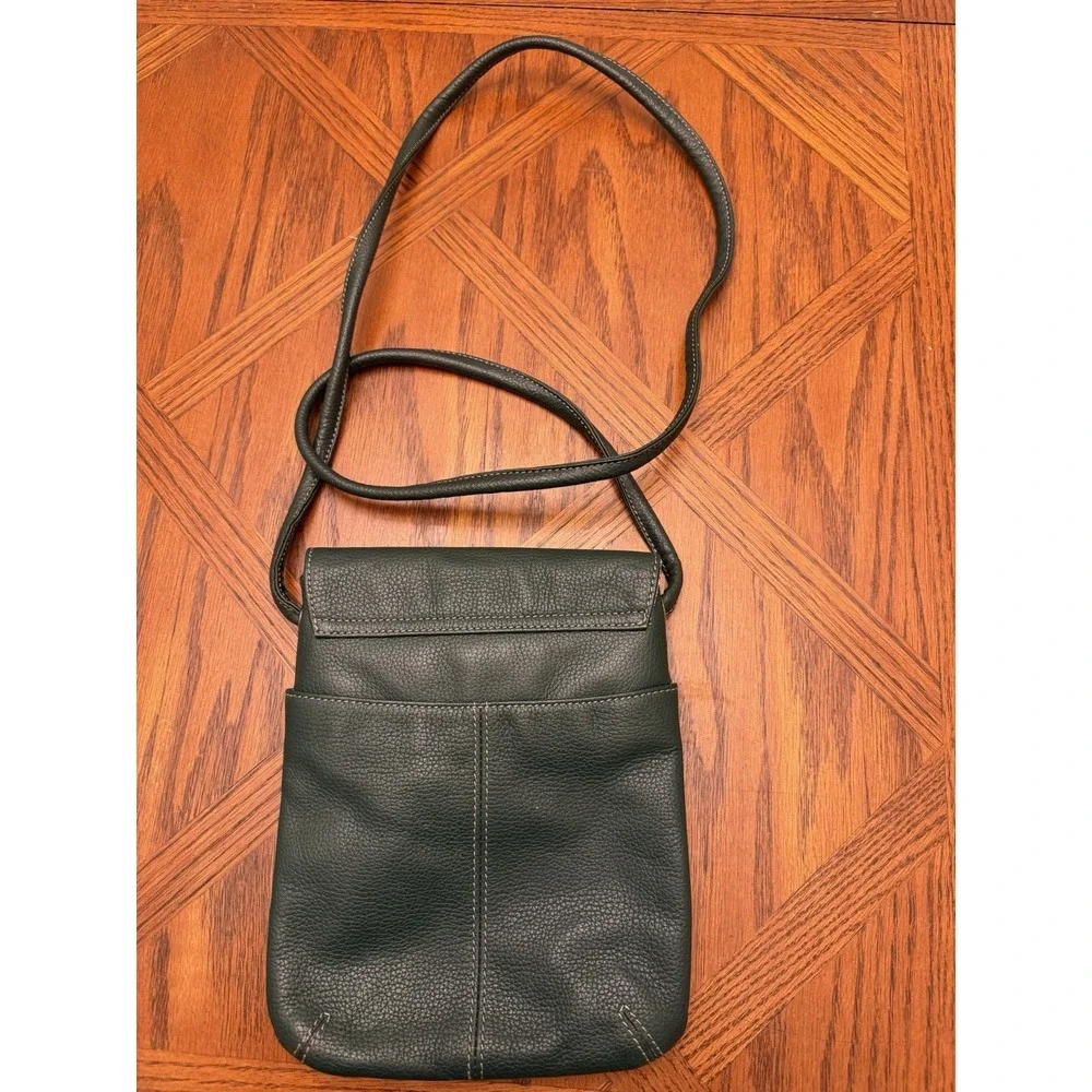 Tignanello Dark Green Leather‎ Shoulder Bag Handbag Purse